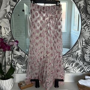 Sheer mesh floral skirt